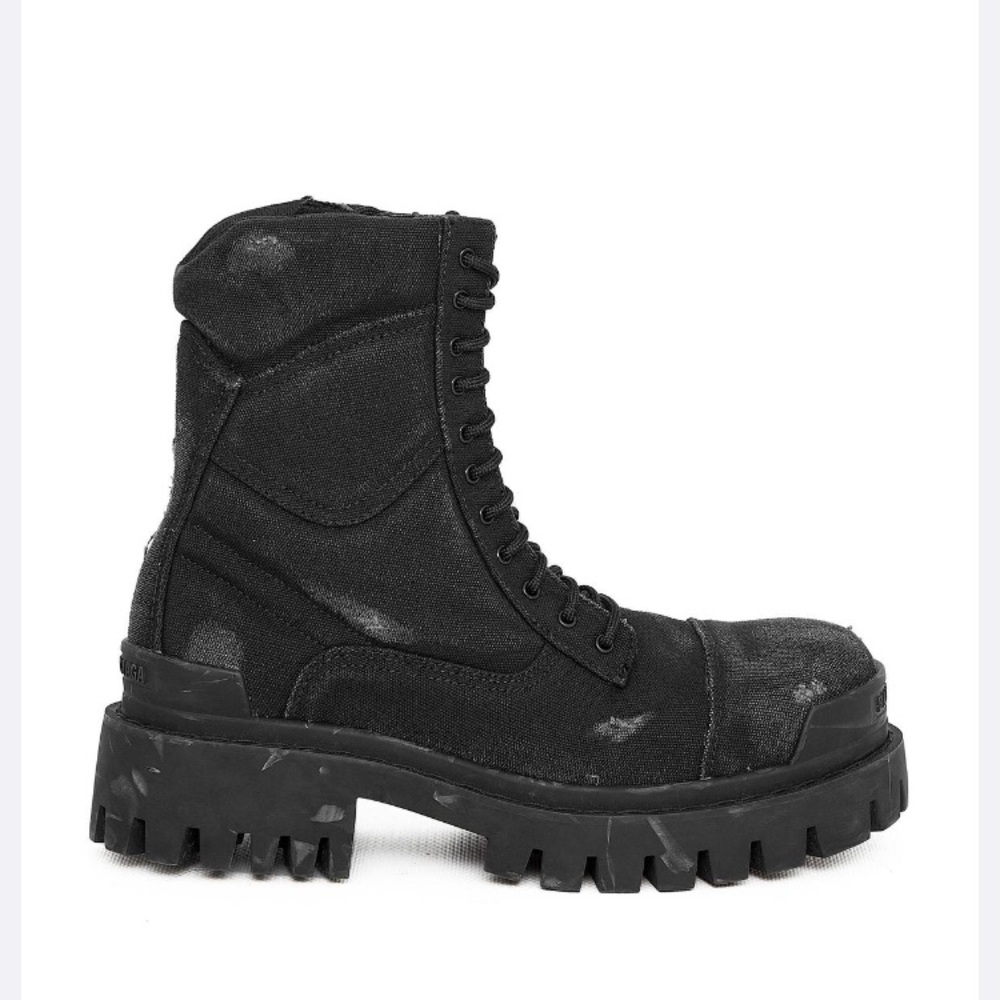Balenciaga Men’s Combat Strike Boots 20mm black canvas size 40